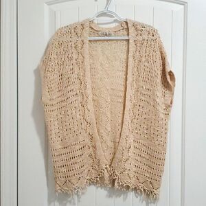 Pink Rose, womans crochet vest, size small